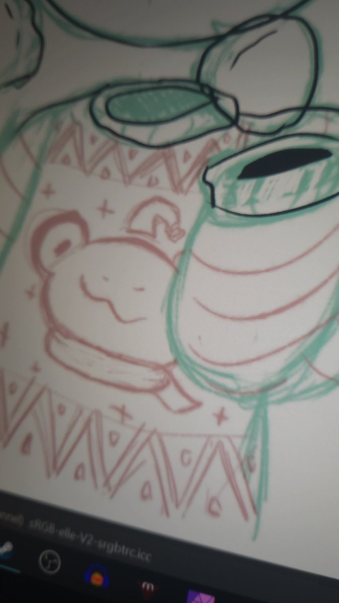 squidbutart's tweet photo. Finally drawing a Christmas icon for my main 🤣 https://t.co/G1Q3B19xRM