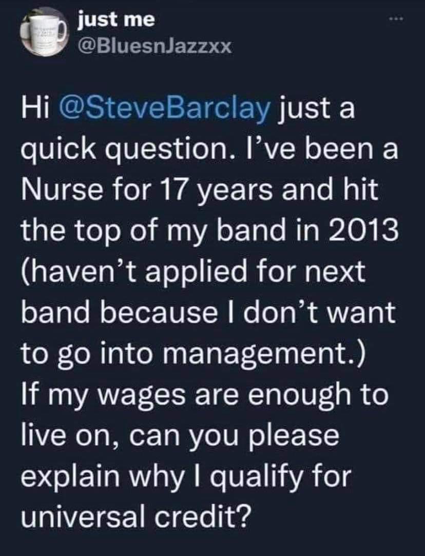 Question from a very experienced Nurse to Steve Barclay?