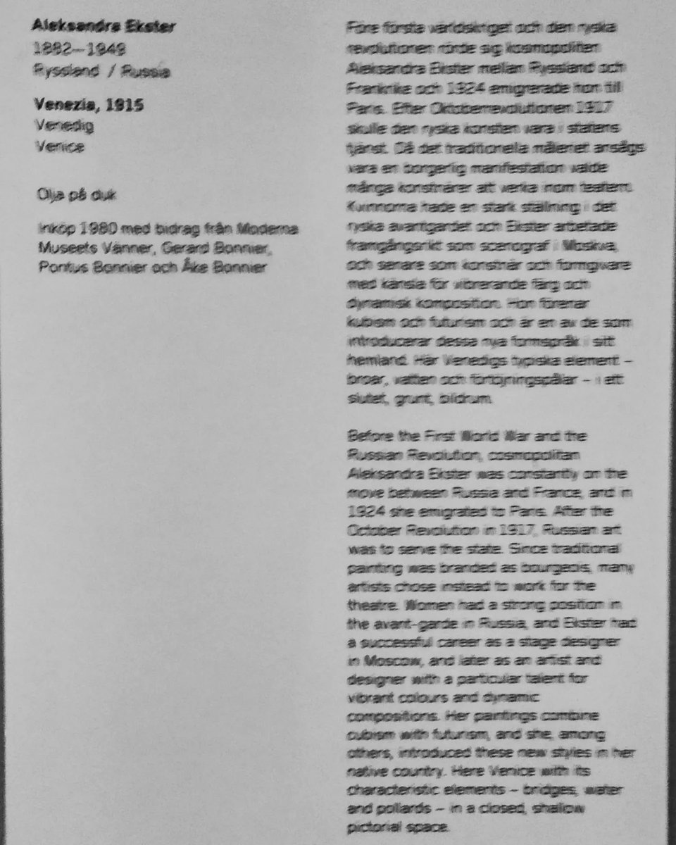 EtwTerp's tweet photo. Venise, toute en géométrie...
"Venezia", Aleksandra Ekster (1915)
Moderna Museet, Stockholm 🇸🇪
Août 2022
#stockholm #mathartist #maths #mathpics #arcdecercle #polygone #aleksandraekster #artabstrait #abstractart
🔶 RV sur Instagram 🔶
📸🖍️MATHS_ARTIST✏️🎨https://t.co/huEfGDmtXA… https://t.co/Z1IynLMXe5