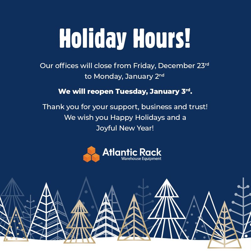 atlantic_rack's tweet photo. This is the time of the year to remind you how much we appreciate your business, trust and support! 

We thank you for a wonderful 2022 and wish you Happy Holidays and a Joyful New Year! 

THANK YOU! 🙏 #HappyHolidays https://t.co/kxyF2rmbgx