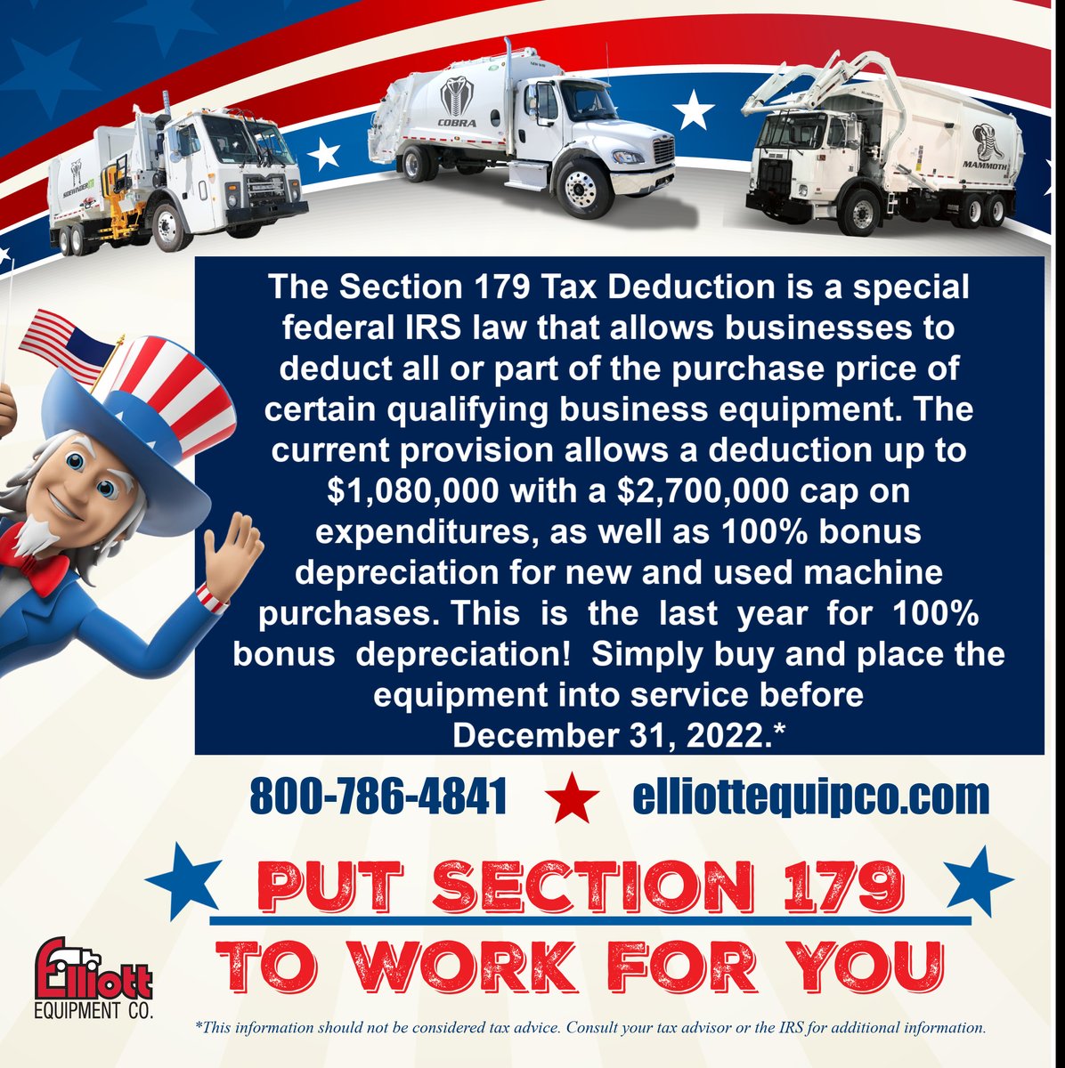 elliottequip's tweet photo. 2022 Equipment Tax Benefits Are Expiring Soon ⌚ - https://t.co/0PMgooAugj https://t.co/I9xzZUxEF1