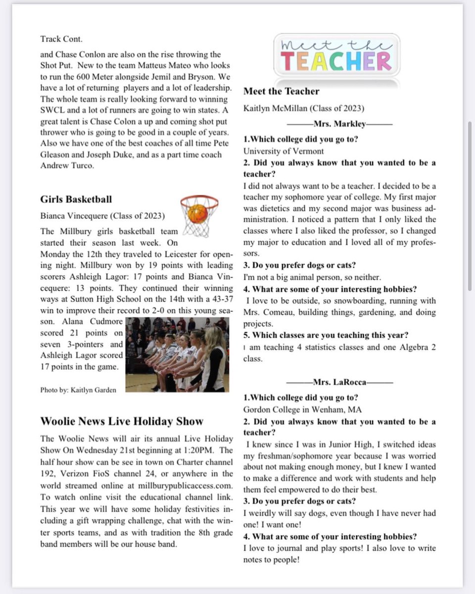 WoolieNews's tweet photo. New issue of “The Reflector” is now out. Visit https://t.co/ZtP3VBWS3z to read it. 
Lots of great articles from our MHS students. Enjoy!
@gmyers_millbury @clowe_millbury @MillburyWoolies https://t.co/rpYKee0pIT