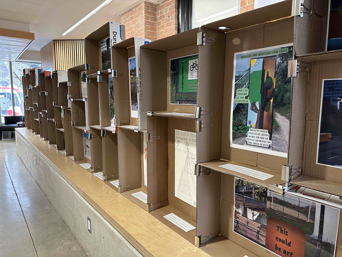 montcrest's tweet photo. Grade 7 & 8 students had a mini exhibition opening, where they shared their science/art collaborative artworks with other students, teachers and staff members. They have been working on this project since the beginning of the term. Great ideas and proposals! #TheRightChallenges https://t.co/XP4ZnYFA1B