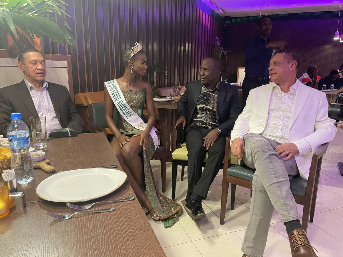 AzaikiSteve's tweet photo. Hanging out with Miss Universe Nigeria, @benmurraybruce and Guy Murray-Bruce https://t.co/t1h6FnEdLq