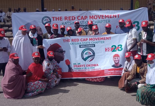 DesmondTobeOris's tweet photo. Our Team in Katsina were on ground today for the Presidential Rally.
#RedCapMovement. https://t.co/oYnsjFrTum
