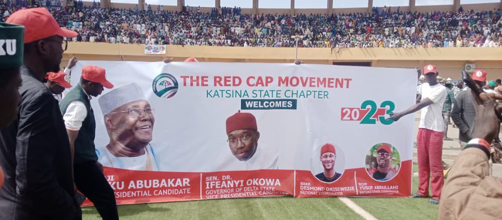 DesmondTobeOris's tweet photo. Our Team in Katsina were on ground today for the Presidential Rally.
#RedCapMovement. https://t.co/oYnsjFrTum