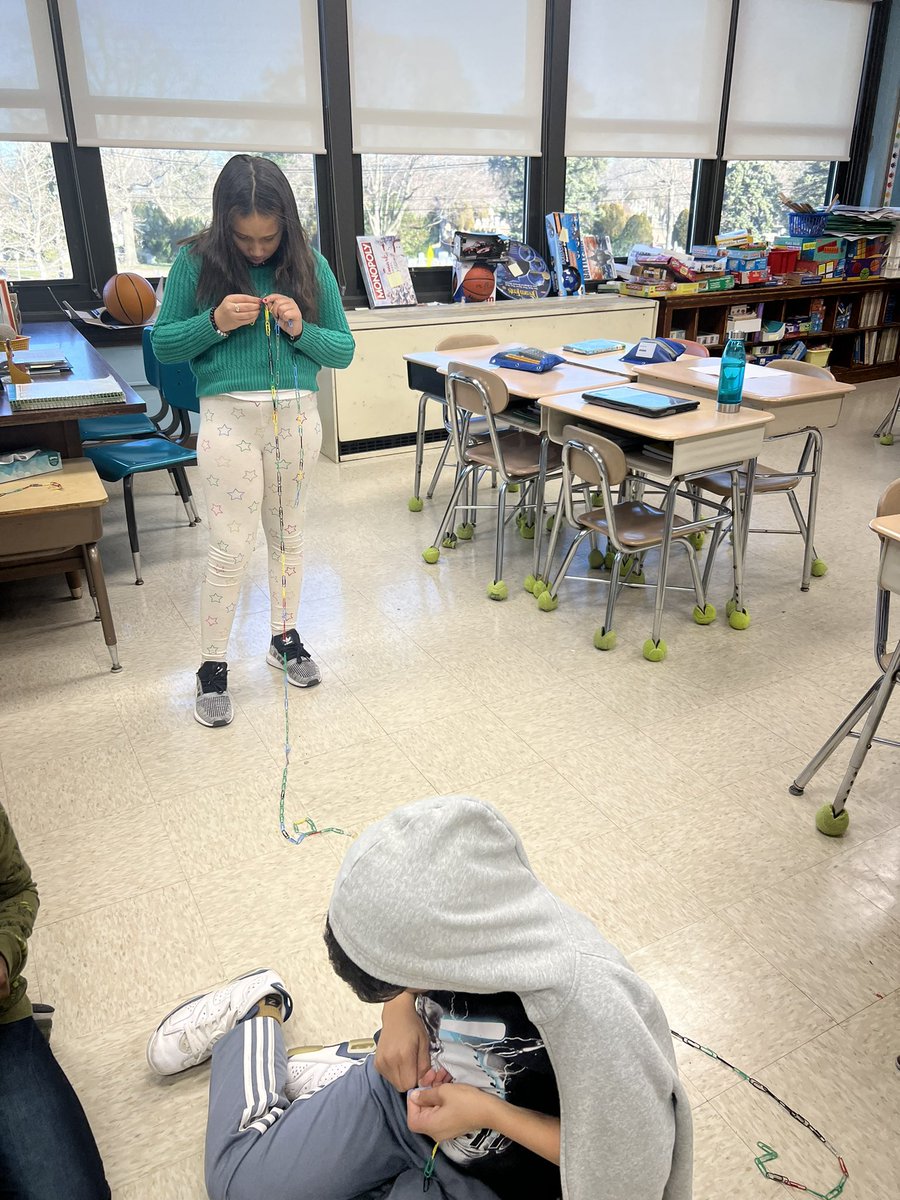 MrsAhmadandCo's tweet photo. The task is to build the tallest structure without talking to your group members.@HTSD_Greenwood #characterlesson #managingstress #teamwork https://t.co/01yVcLqqC5