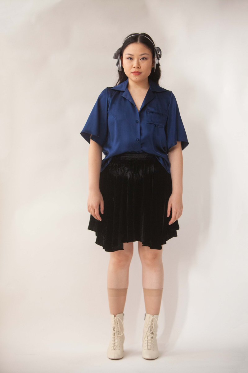 JasmineChong's tweet photo. new from the atelier: the Stacey Silk Cabana Shirt, Augustine Deep V Ruffle Silk Jersey Tee, the Jasi Skater Skirt, and delicious velvety headbands ♥️ 

https://t.co/q2pf1I12Lq https://t.co/EqM9XWxyn6