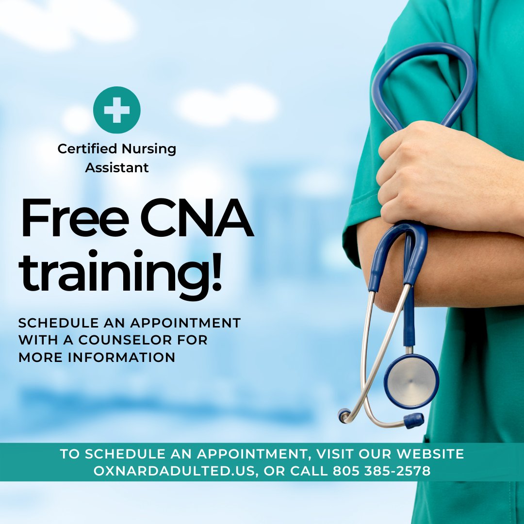Find out more information about the CNA training by scheduling an appointment with the counselor using this link: calendly.com/valeria-balder…