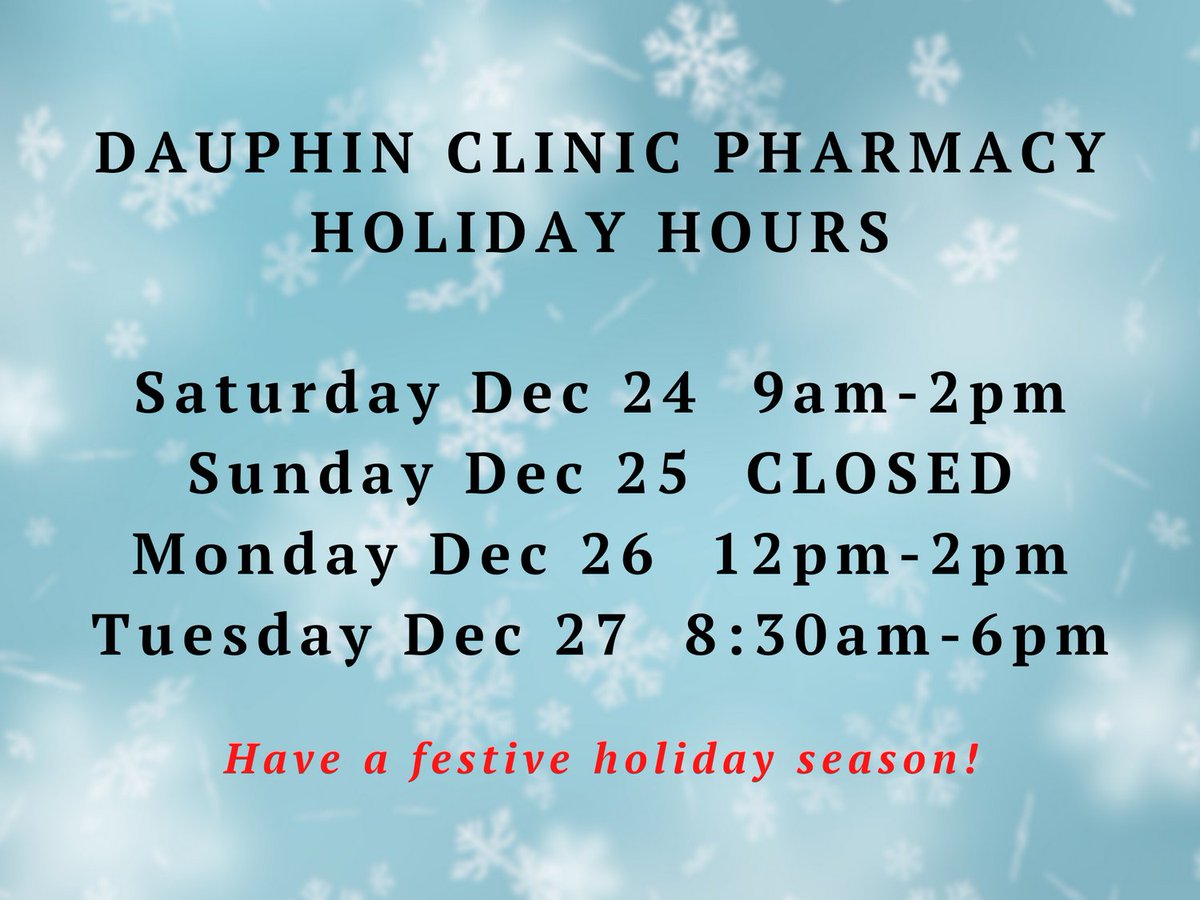 Please take note of our holiday hours