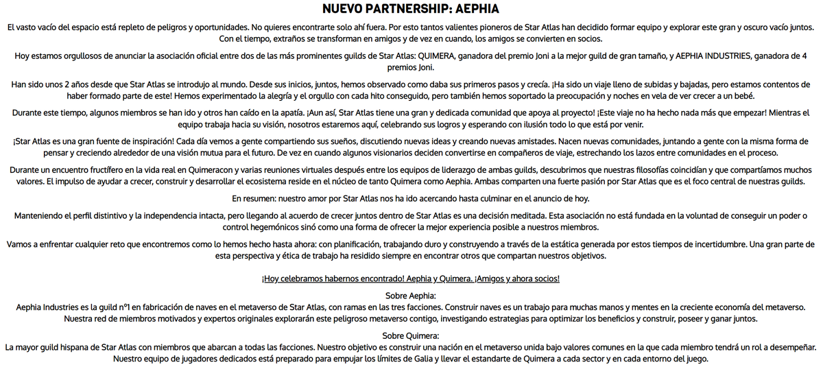 QuimeraSA_'s tweet photo. ✅ QUIMERA X AEPHIA ✅

🤝🤝🤝🤝🤝🤝🤝🤝

@staratlas @WeAreStarAtlas @QuimeraSA_ @aephia @Santiacc_ @at_mwagner #Metaverso https://t.co/84mHwMM5B6
