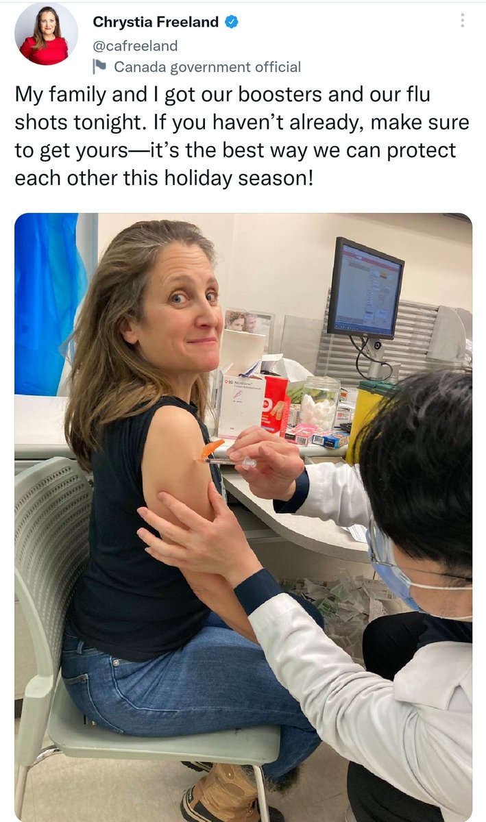 Canada's health director responsible for the Covid vaccine rollout unexpectedly d1ed yesterday & Chrystia Freeland responded by telling everyone to get their boosters. What do you have to say to @cafreeland