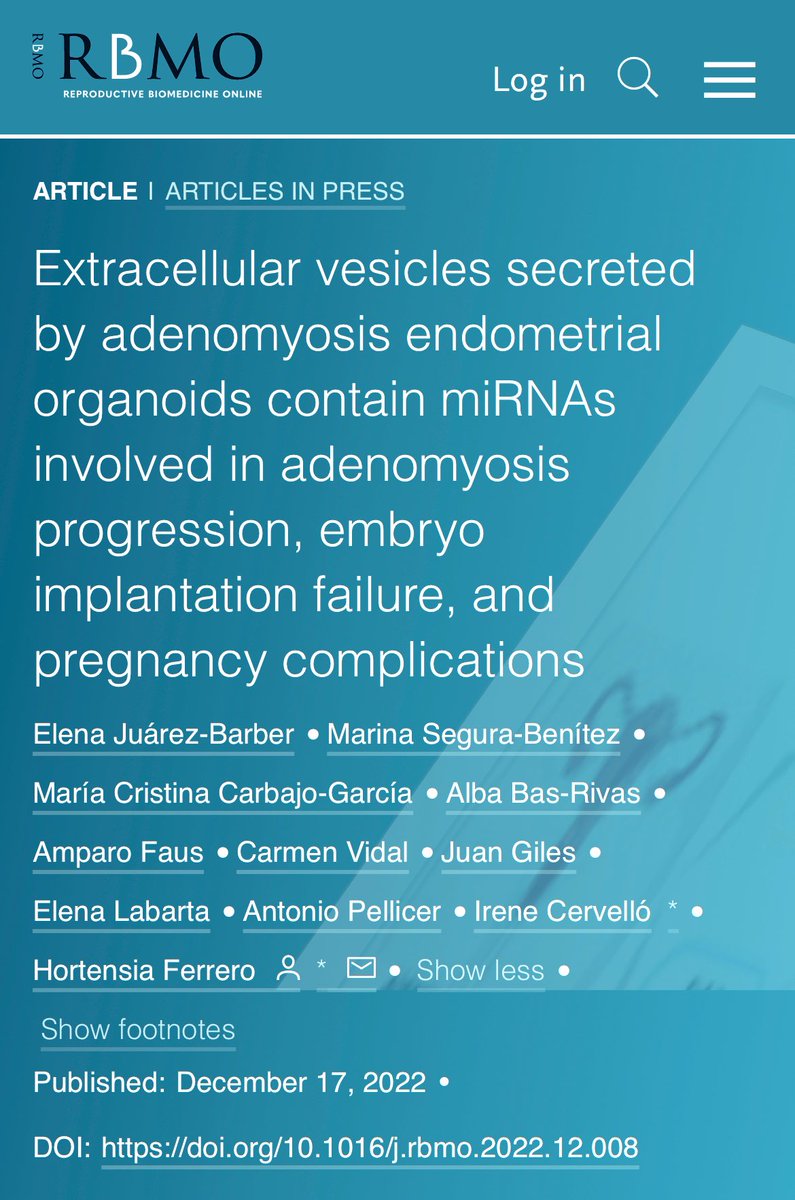 Para cerrar el año. investigación básica sobre #adenomiosis.  Bravo equipo. #FundacionIVI <a href="/IVIclinics/">IVIclinics</a> <a href="/IISLaFe/">IIS La Fe</a>