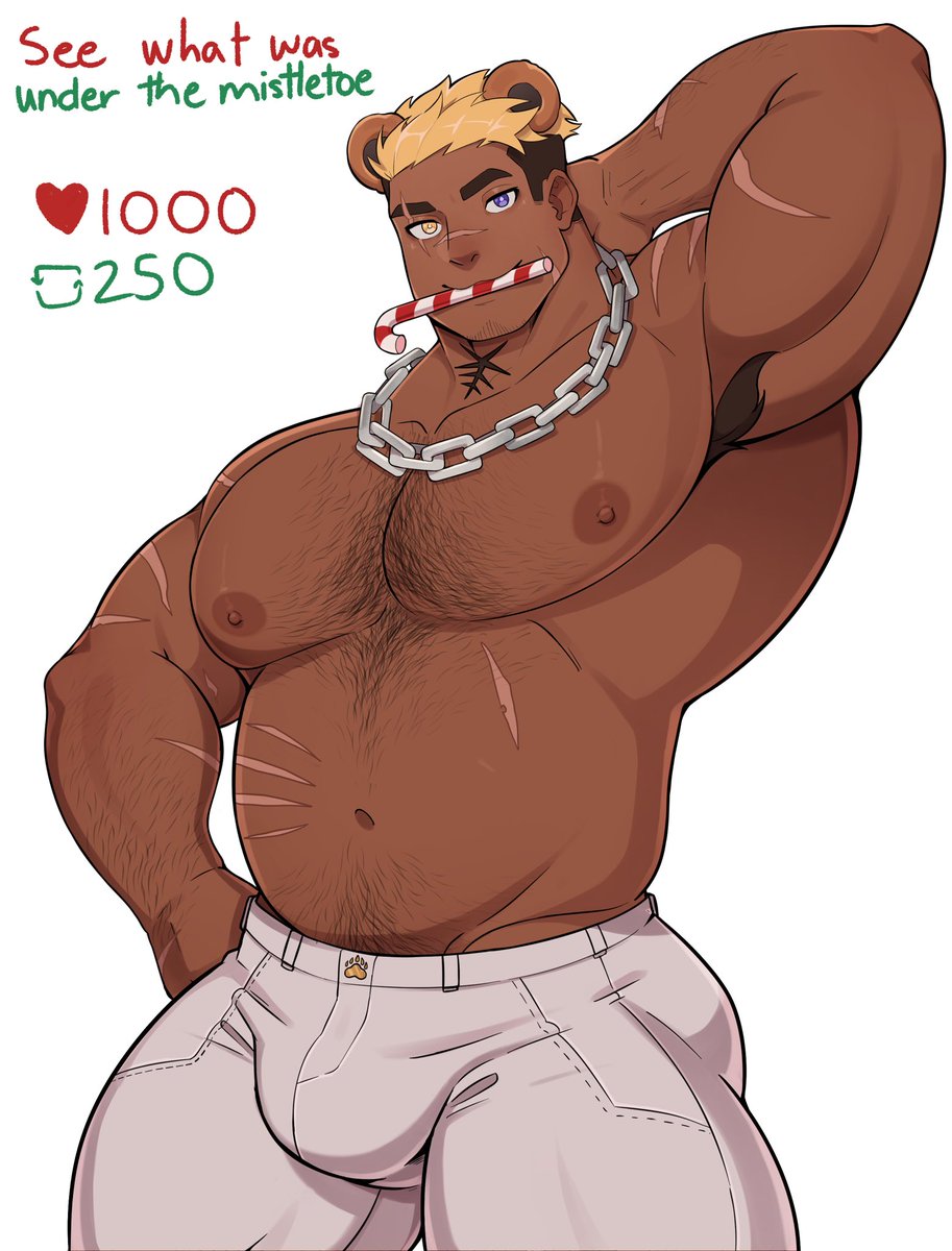 You guys got my sweater off, y’all work pretty quick. Now do y’all wanna see what was under the mistletoe?😉

Art by @geckobara
#OsoSpicy