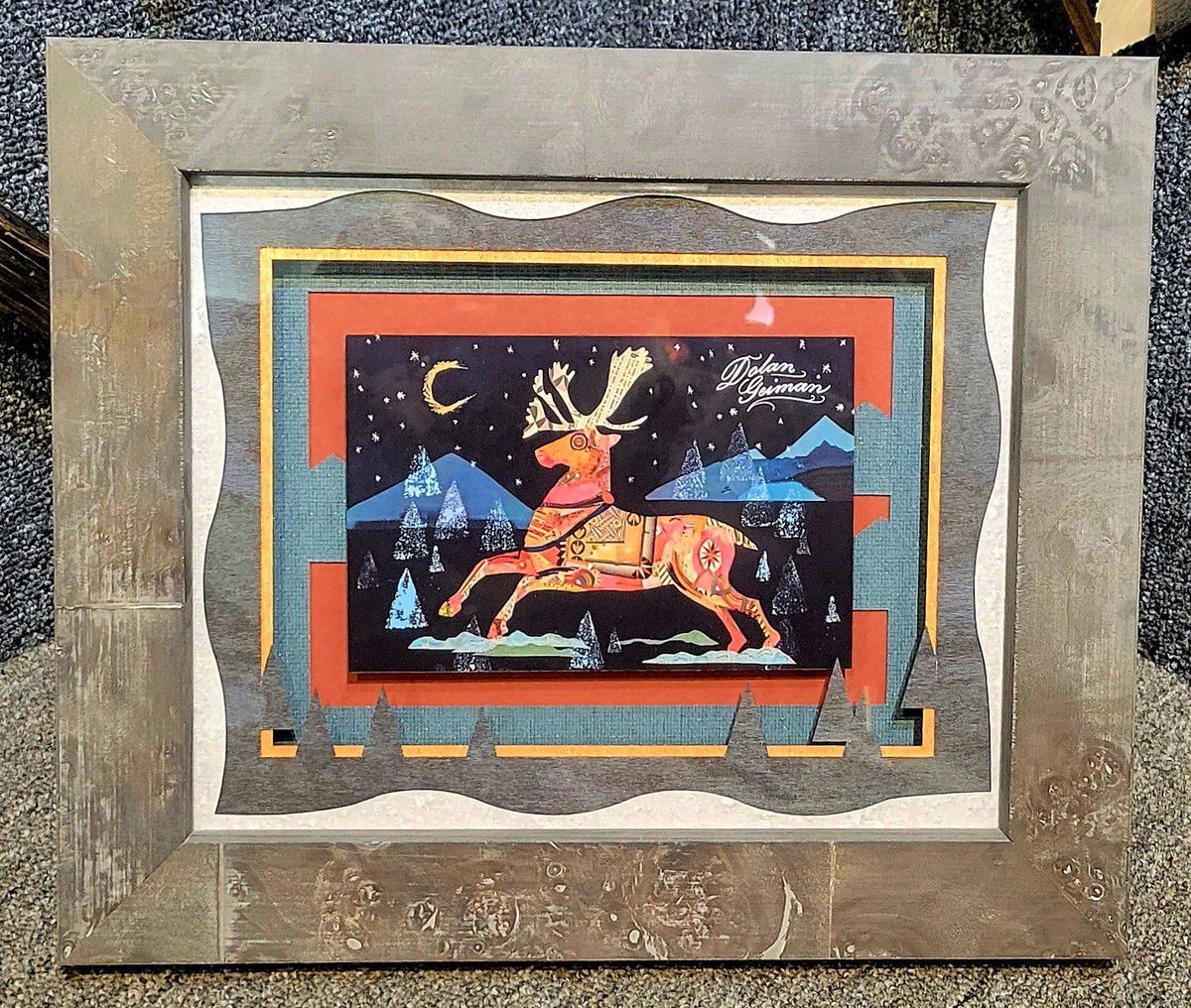 FrameDeArt's tweet photo. Our amazingly talented Bri designed this frame and matting for a @DolanGeiman postcard! Five layers of mats, with trees and mountains even! What can we design for you! https://t.co/EbCDpmnA6n
#DolanGeiman #Holidays #Reindeer #Denver #Colorado #framing
@TruVueGlazing
@LarsonJuhl https://t.co/2n6FYlabX1