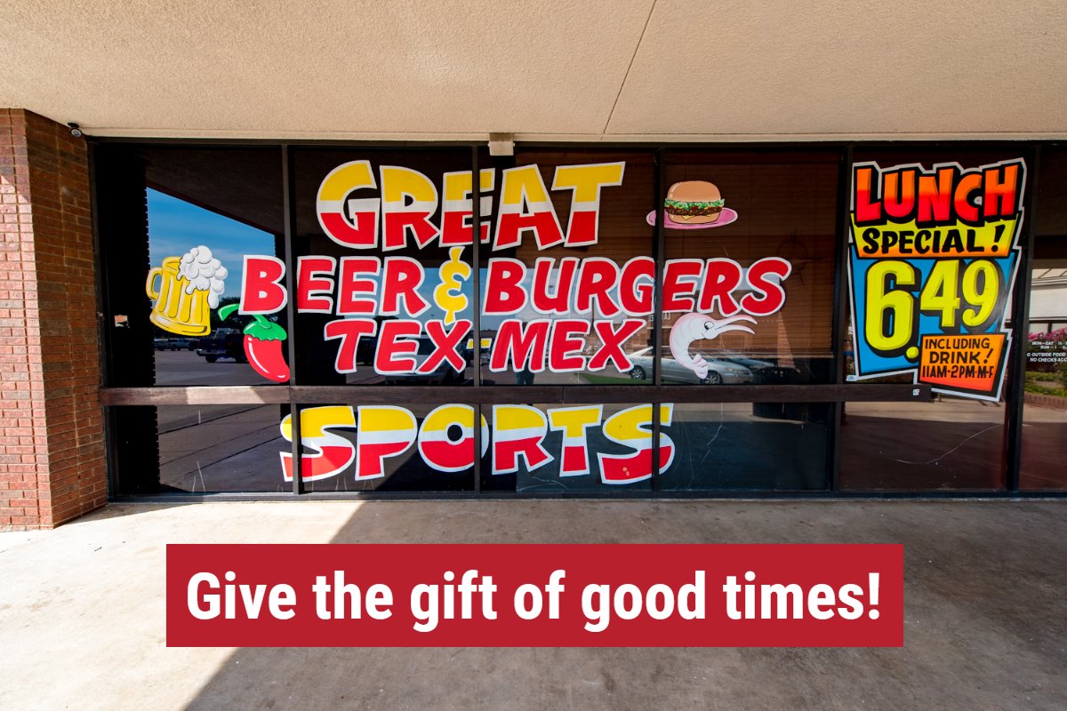 NFGFortWorth's tweet photo. If someone got you the gift of a great meal here with us, what would your order be? #NoFrillsFortWorth #SportsBar #cheers #GameTime #wings #beer #BarAndGrill #FortWorth https://t.co/Sxsmtb0aGX