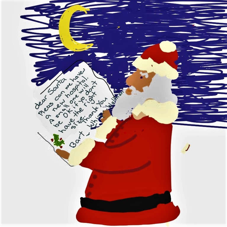 Action4Whipps's tweet photo. Barts Health's letter to Santa... #whippscross #saveournhs https://t.co/Vod8eln8xH