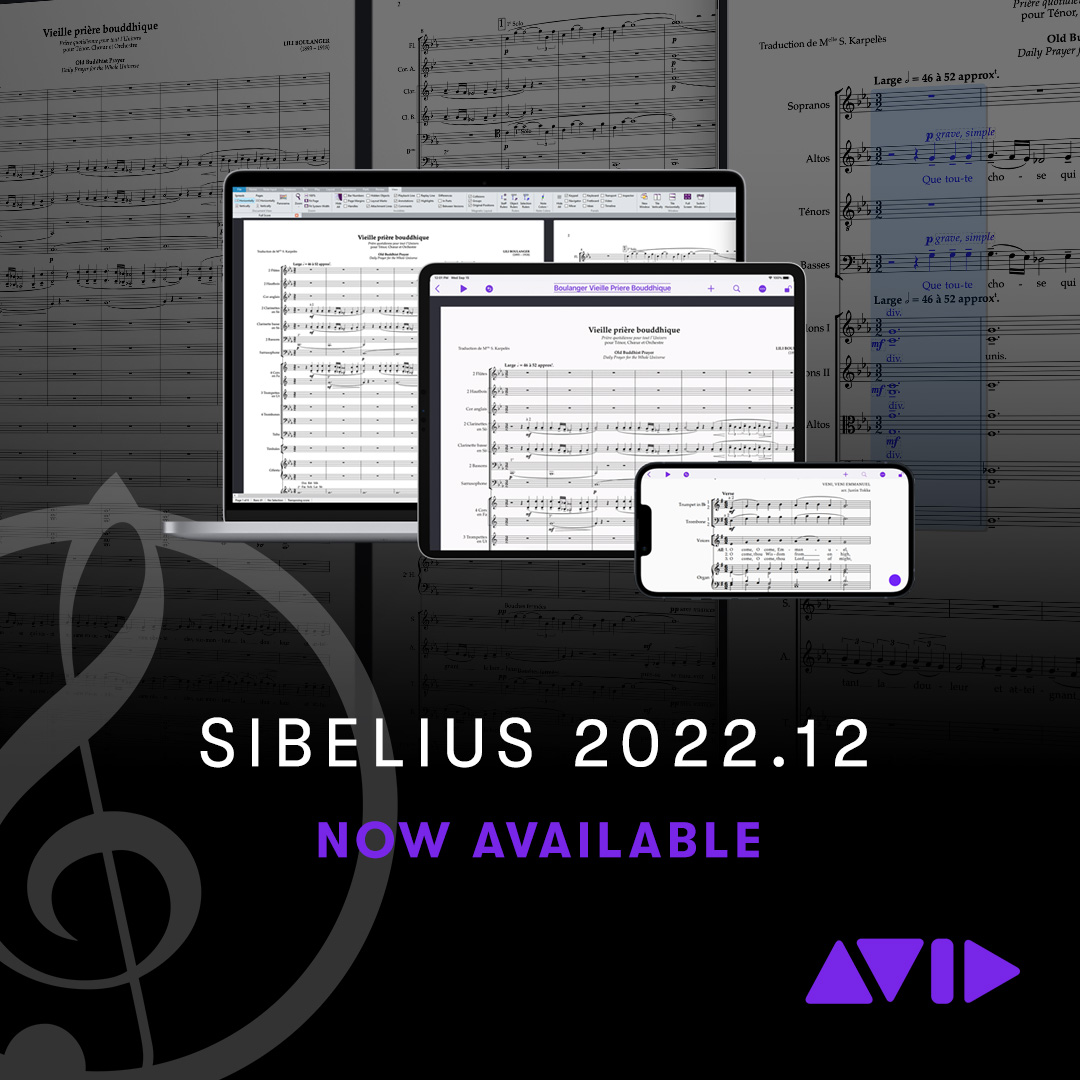 AvidSibelius's tweet photo. To round out the year, there are brand new features in Sibelius 2022.12—See what’s new!
▶️ https://t.co/zsB9XdbD7g
#sibelius #scoresubsets #barlines #desktop #mobile #music #musicnotation #composer #notationsoftware #avid #ipad #iphone https://t.co/54CZxUCM7S