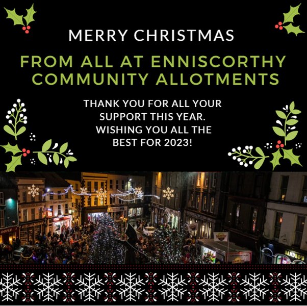 EAllotments's tweet photo. Merry Christmas Everyone we look forward to seeing you all in the new growing season

#keepwexfordbeautiful
#GIY
#GIYireland
#foodgrowing
#growyourown
#growityourself
#enniscorthycommunityallotments 
#ECA
#enniscorthy
#enniscorthytown 
#enniscorthycommunity
#wexford https://t.co/Al4scTtjS0