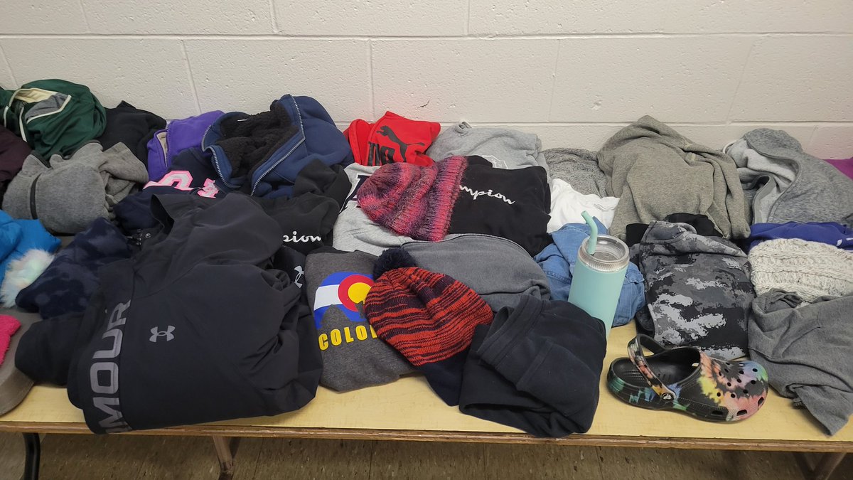 CHCSprincipal's tweet photo. The CHCS Lost and Found is overflowing!  Students should claim their items before the break. Any unclaimed items not labeled with a student's name will be washed and donated to charity. https://t.co/2CqRj5rmzc