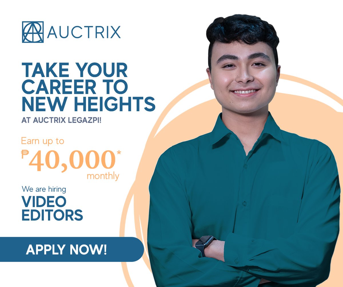 fortemauctrix's tweet photo. Build your career in video editing at Auctrix!
Earn up to P40,000* monthly.
Click here https://t.co/bveZGg7EnN to start your journey with us!
#Auctrix #TogetherWeFly
*Terms and conditions apply https://t.co/NCtRKX3tl4