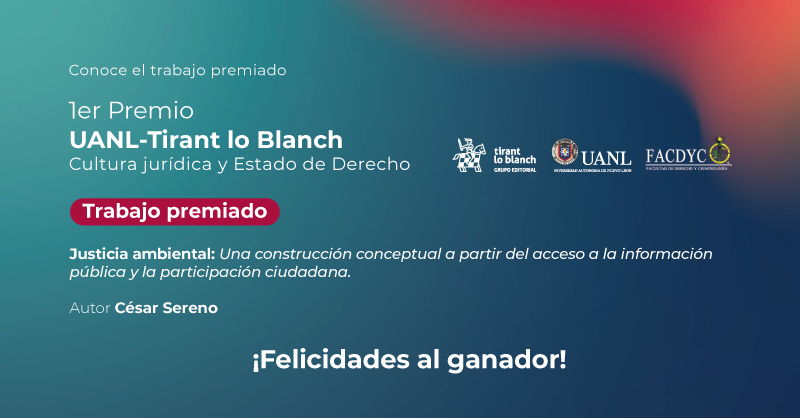 Tirantmexico's tweet photo. 🥇¡Tenemos Ganador! 1️⃣er Premio UANL (@uanl)  – Tirant lo Blanch Cultura Jurídica y Estado de Derecho ⚖️

▶️Conoce más información de este premio aquí  👉🏻 https://t.co/4BDUTqdjje https://t.co/jWqfqDIkha
