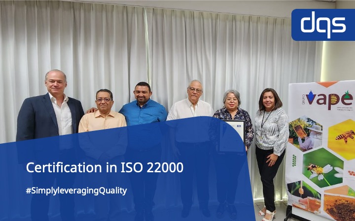 DQS_Caribe's tweet photo. ¡Muchas Felicidades! A Grupo VAPE que recibió su certificación en #ISO22000 con esto la empresa garantiza altos niveles de #inocuidad y #calidad 

#OrgulloDQS #SimplyLeveragingQuality #EmpresaLider https://t.co/LOyyaV157I