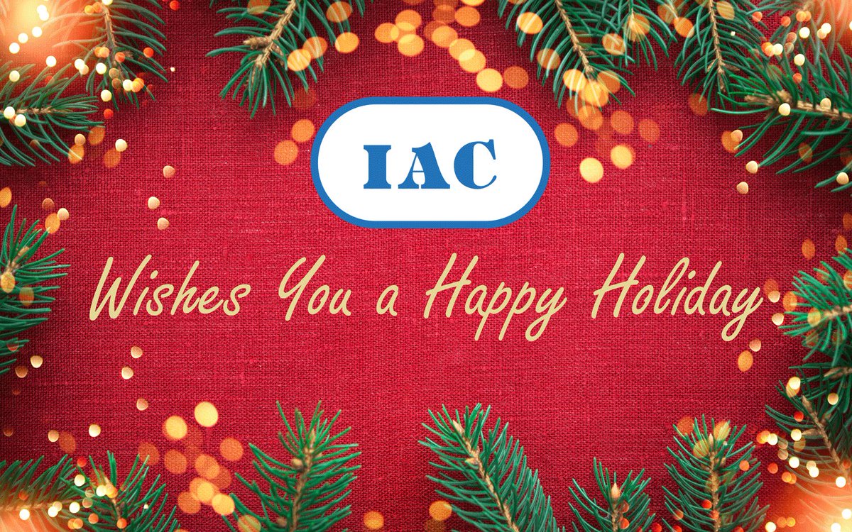 IAC wishes you and your family a safe and healthy holiday season. The IAC offices will be closed Friday, December 23rd, and Monday, December 26th. Our normal business hours will resume Tuesday December 27th. Happy Holidays from the IAC team! #iacintl #happyholidays #holidays2022