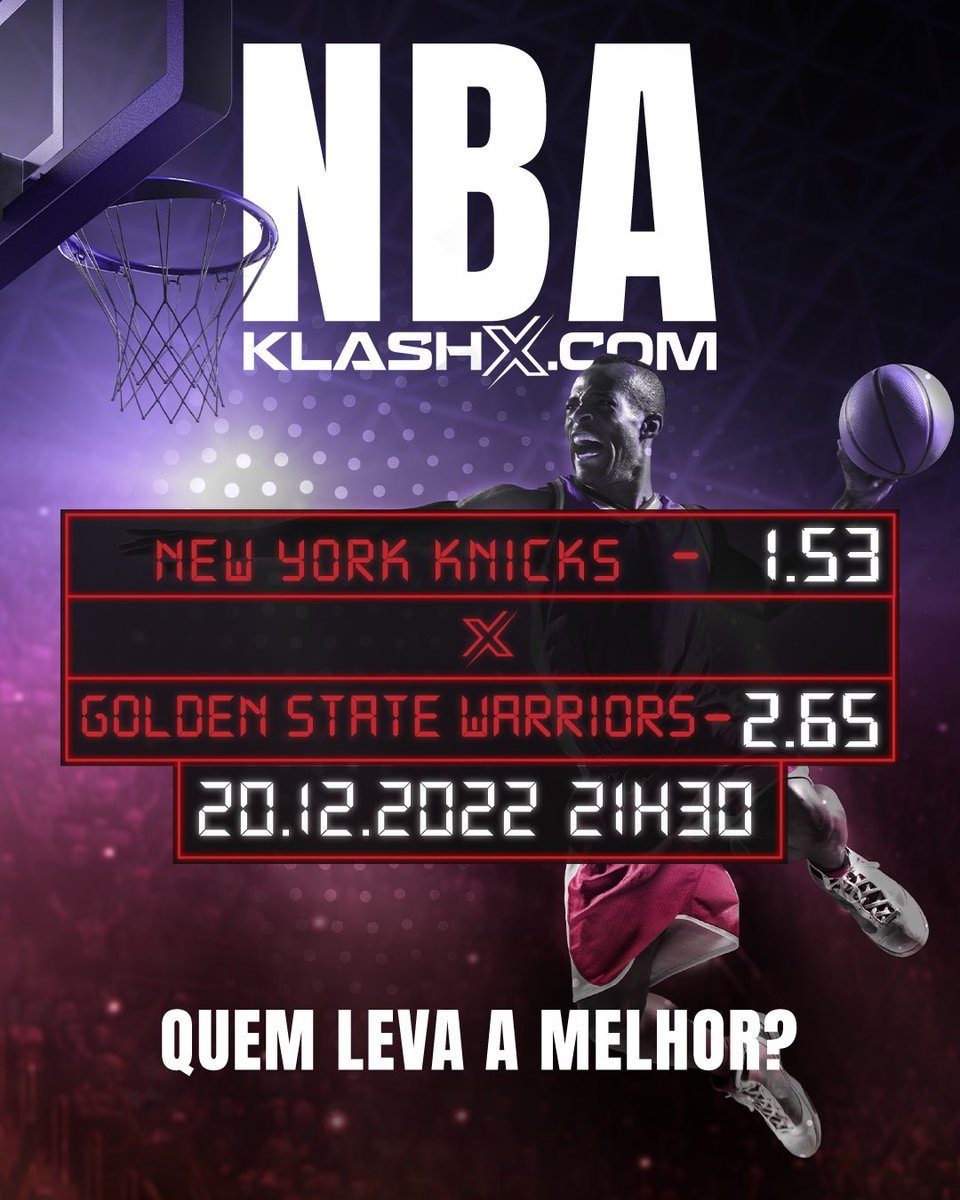 Vindo embalado de muitas vitórias seguidas, o Knicks enfrenta o Warriors para manter a boa fase! 🏀

Acesse nosso site e faça agora sua aposta! 🔥

➡️ gaming.klashx.com

#klashx #nba #nbatips