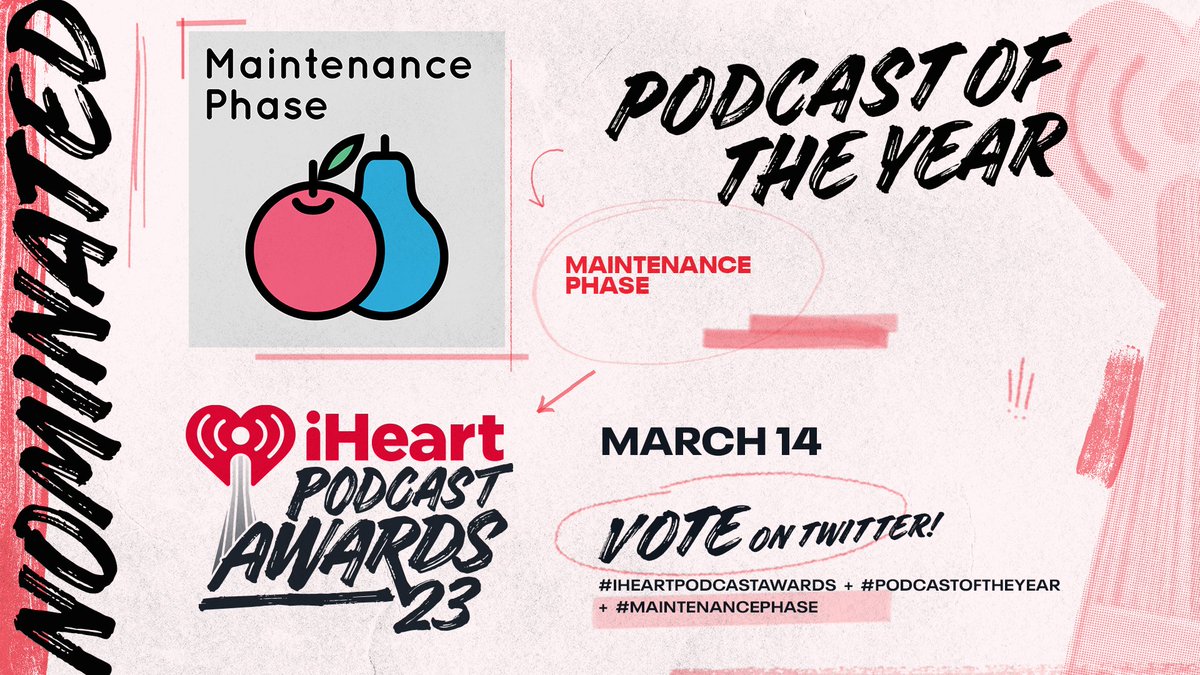 iHeartRadio's tweet photo. The iHeartRadio Podcast Awards are back! ❤️🎙
Vote Maintenance Phase for #PodcastOfTheYear using the hashtags #iHeartPodcastAwards + #PodcastOfTheYear + #MaintenancePhase https://t.co/rp8eg0sGJN