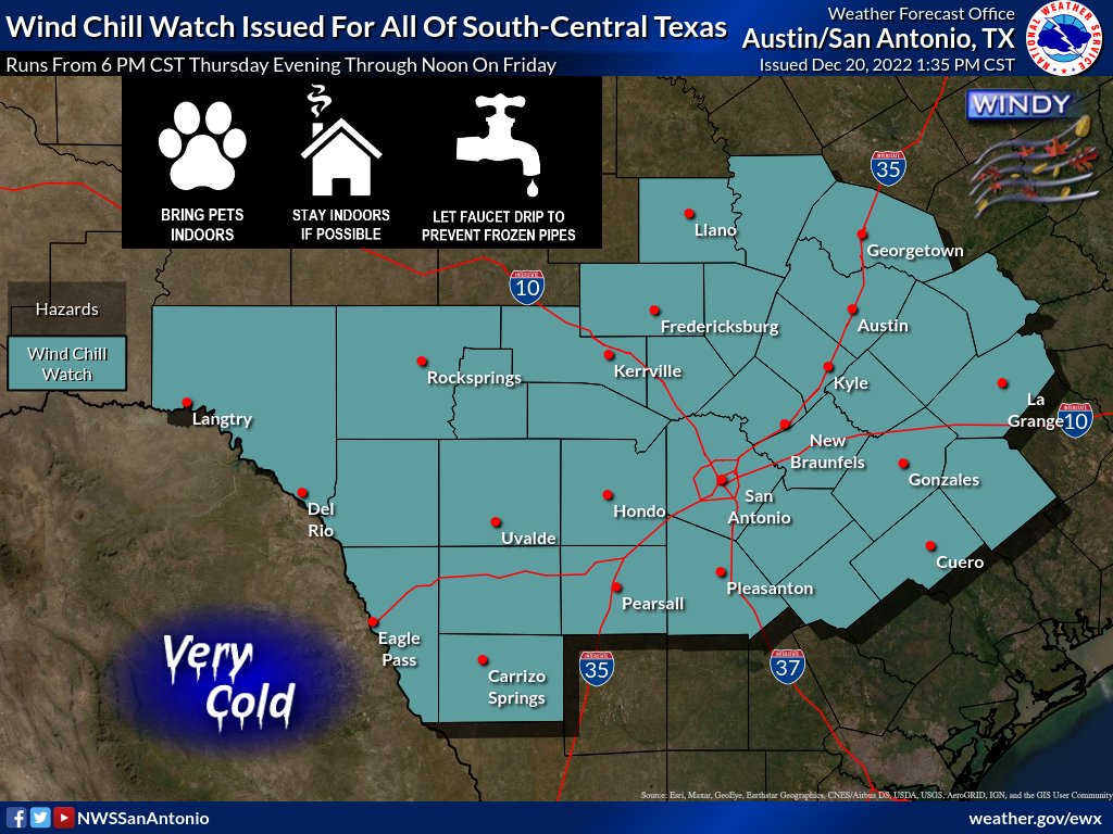 City of San Antonio on Twitter "RT NWSSanAntonio A Hard Freeze Watch