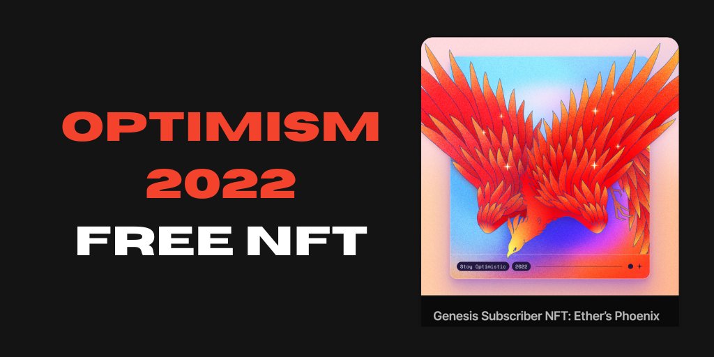 Mint Optimism's Free NFT 🔴

1. Go to this link:
optimism.mirror.xyz/O8DesNLJ5HXD6C…

2. Subscribe to the newsletter and mint the NFT at the bottom of the page

Like &amp; Retweet