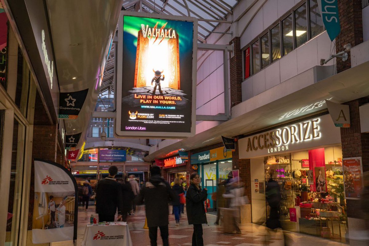 FLOKI's tweet photo. #Floki ads are live in London!
These ads will run through Christmas and New Year on 35 large format premium LED screens in high-impact locations and will help create awareness for our #metaverse game, #Valhalla .
The ads also feature @OKX as the biggest exchange to buy $FLOKI! https://t.co/9g2MljXt8C