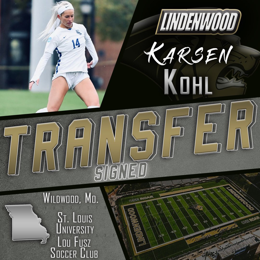 LindenwoodWSOC's tweet photo. Welcome to Lindenwood Lions Soccer, Karsen Kohl! 🦁⚽️ #GoLions
⚫️ Senior Transfer 
⚫️ Midfielder
⚫️ Wildwood, Missouri
⚫️ Saint Louis University 
⚫️ @KohlKarsen https://t.co/5oWpUpngsm