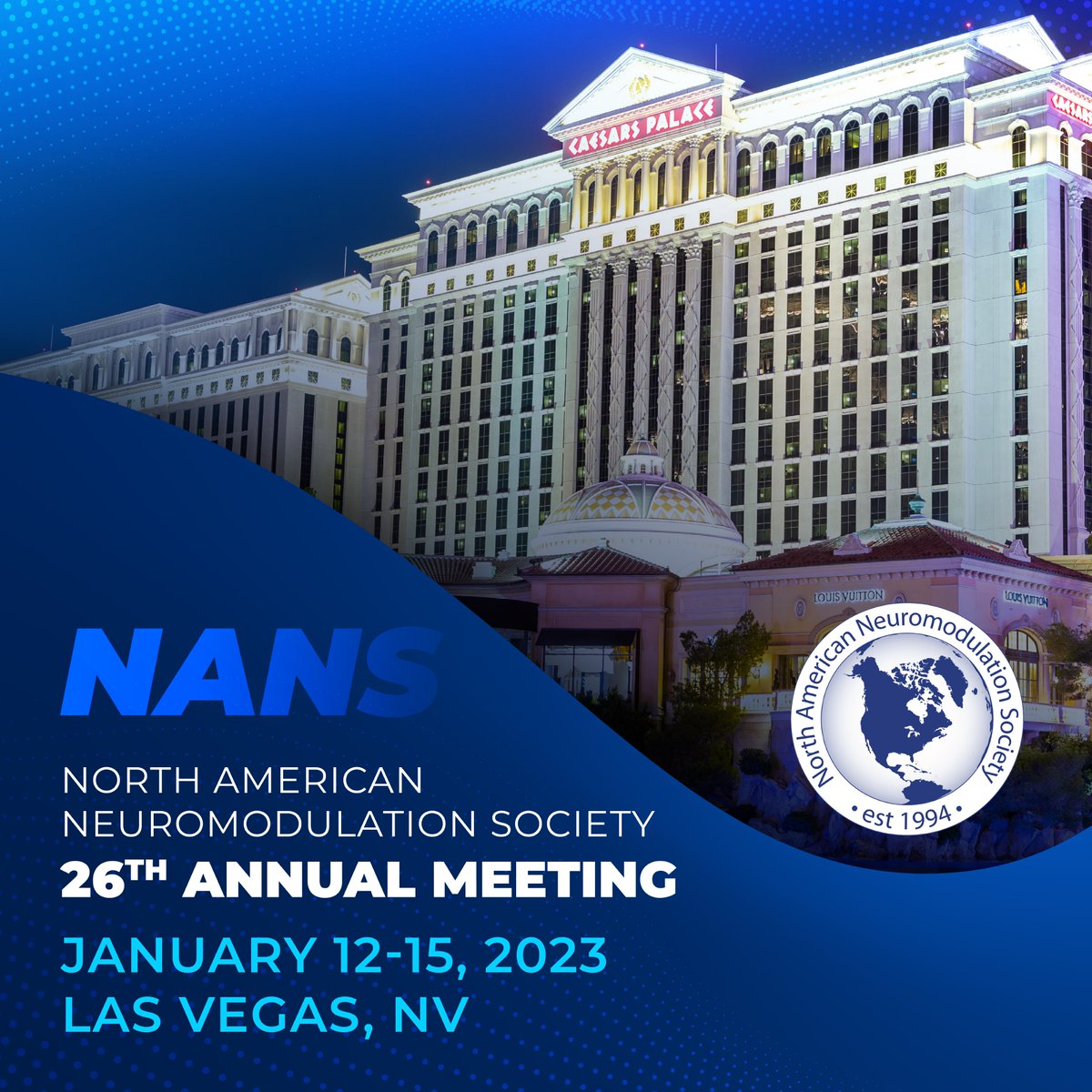 GET READY we are less than one month away from the #NANS2023 Annual Meeting! Haven't registered? There’s still time, visit conference.neuromodulation.org and register TODAY. We look forward to seeing everyone in Las Vegas, Nevada, on January 12-15 for our 26th Annual Meeting!