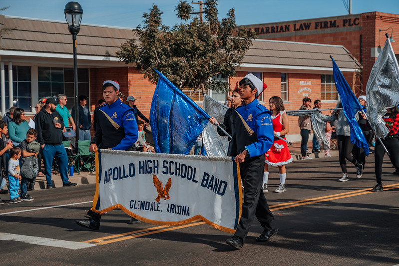 HCParadeAZ's tweet photo. Congrats to our Marching Band winners! Thanks to Councilmember Ian Hugh for donating the marching band prize money.
1st Place: Panther Pride Marching Band (Peoria H.S.)
2nd Place: Glendale High School Marching Band
3rd Place: Apollo Hawks Marching Band (Apollo H.S.)
#HCParade https://t.co/2dT6nSSvf1
