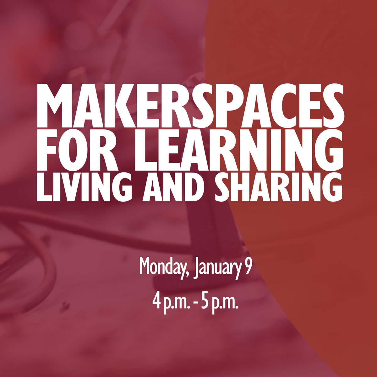 How can you create a network of makerspaces?

Join us for the launch of the playbook titled Makerspaces for Learning, Living and Sharing. Speakers and contributors will share stories of maker struggles, triumphs, and tips for maker practitioners.

Info: concordia.ca/cuevents/offic…
