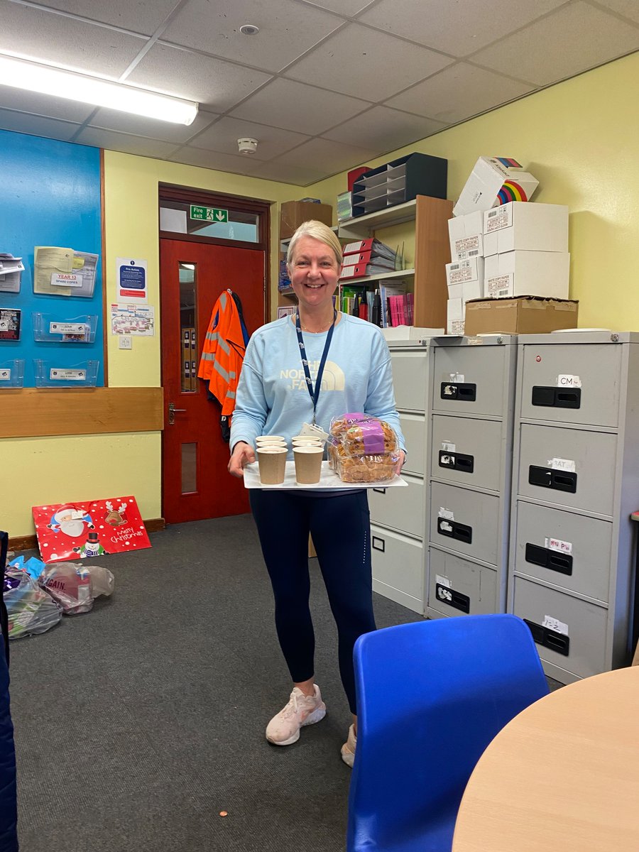 Today, Y12 and Y13 students enjoyed Mrs Roberts being their waiter for the day - raising money for Children in Need!