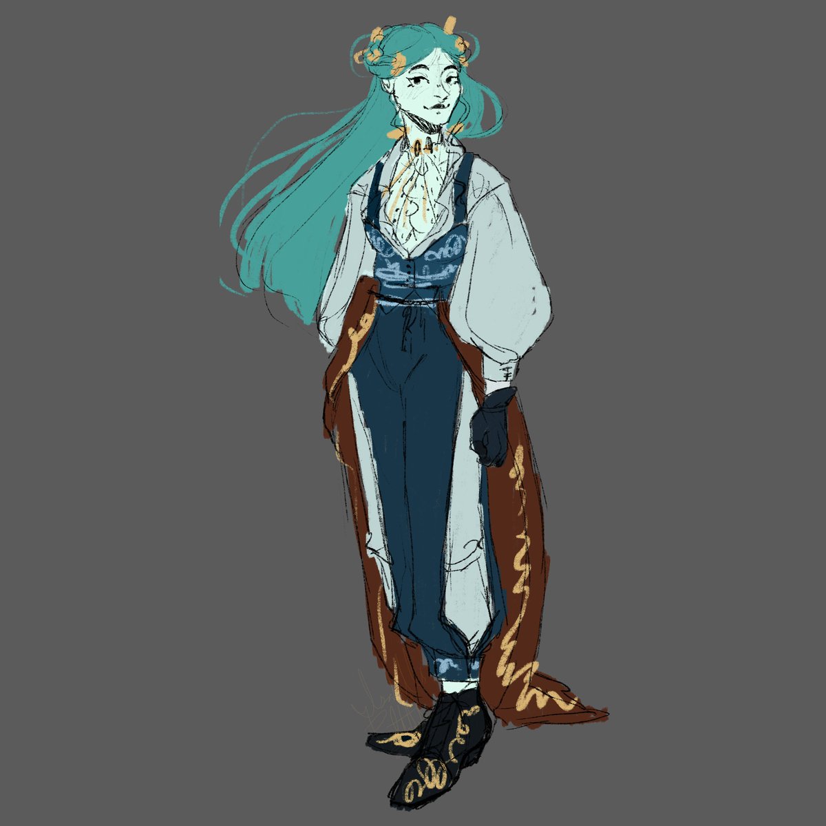 Isiybelle's tweet photo. The sketch of Zsoya's design.
https://t.co/m54bEFRs6u

#digitalart #digitalillustration #digitaldrawing #characterdesign #characterart #originalwork #sketch #wip #illustration #outfitdesign #fantasy #comiccharacter https://t.co/yh4USbHemc