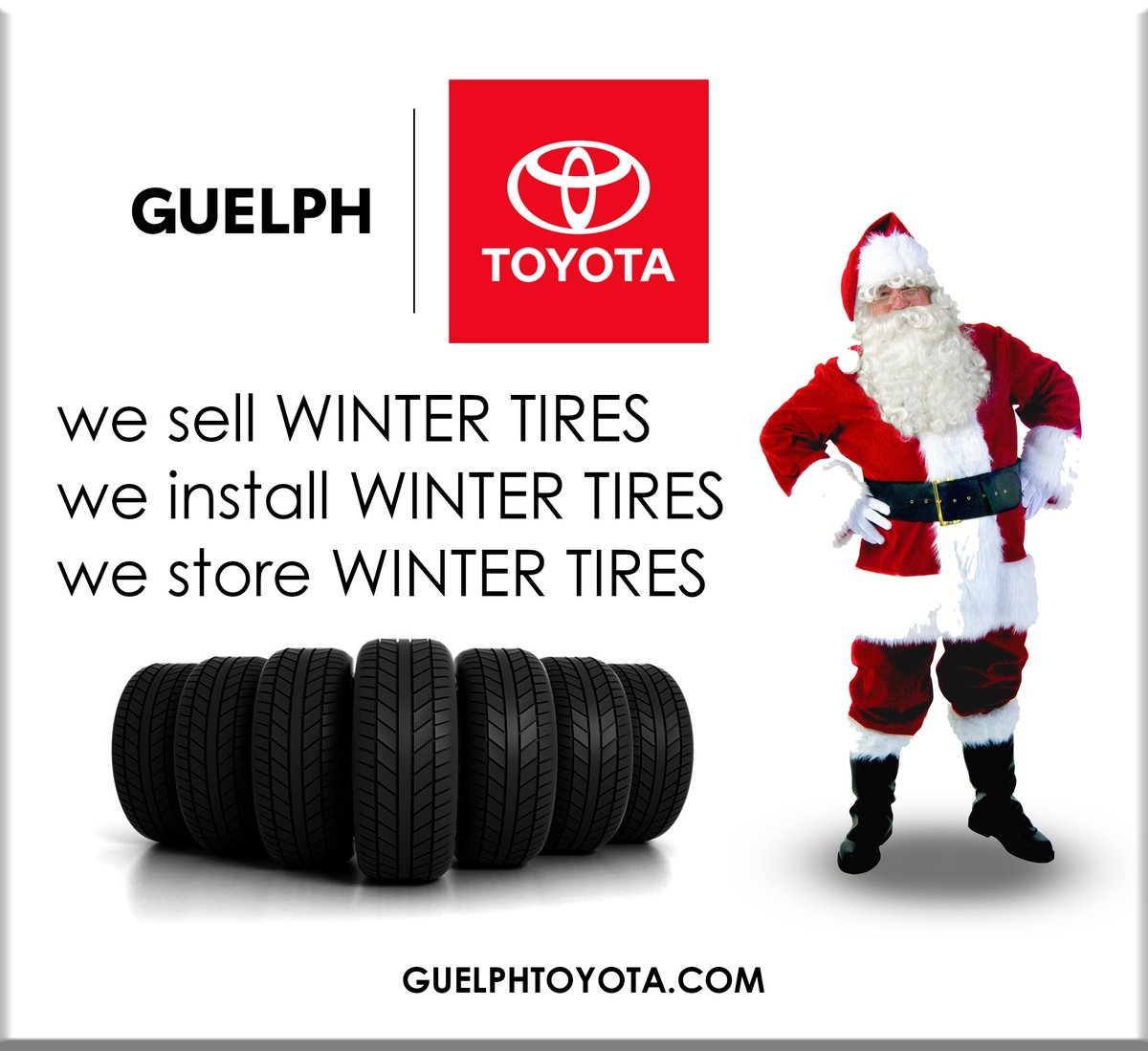 GuelphToyota's tweet photo. Safety First when driving in Winter weather! We have winter tires before your Holiday Road trips! @guelphtoyota #guelph #toyota #toyotadealership #toyotadealer #tires #winter #winterdriving #safety #roads #winterroads #weather #dealership #toyotafamily #service #parts #sales https://t.co/p3WwiGUfXg