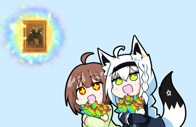 2人とも大勝利できることを #絵フブキ #のどかあーと  