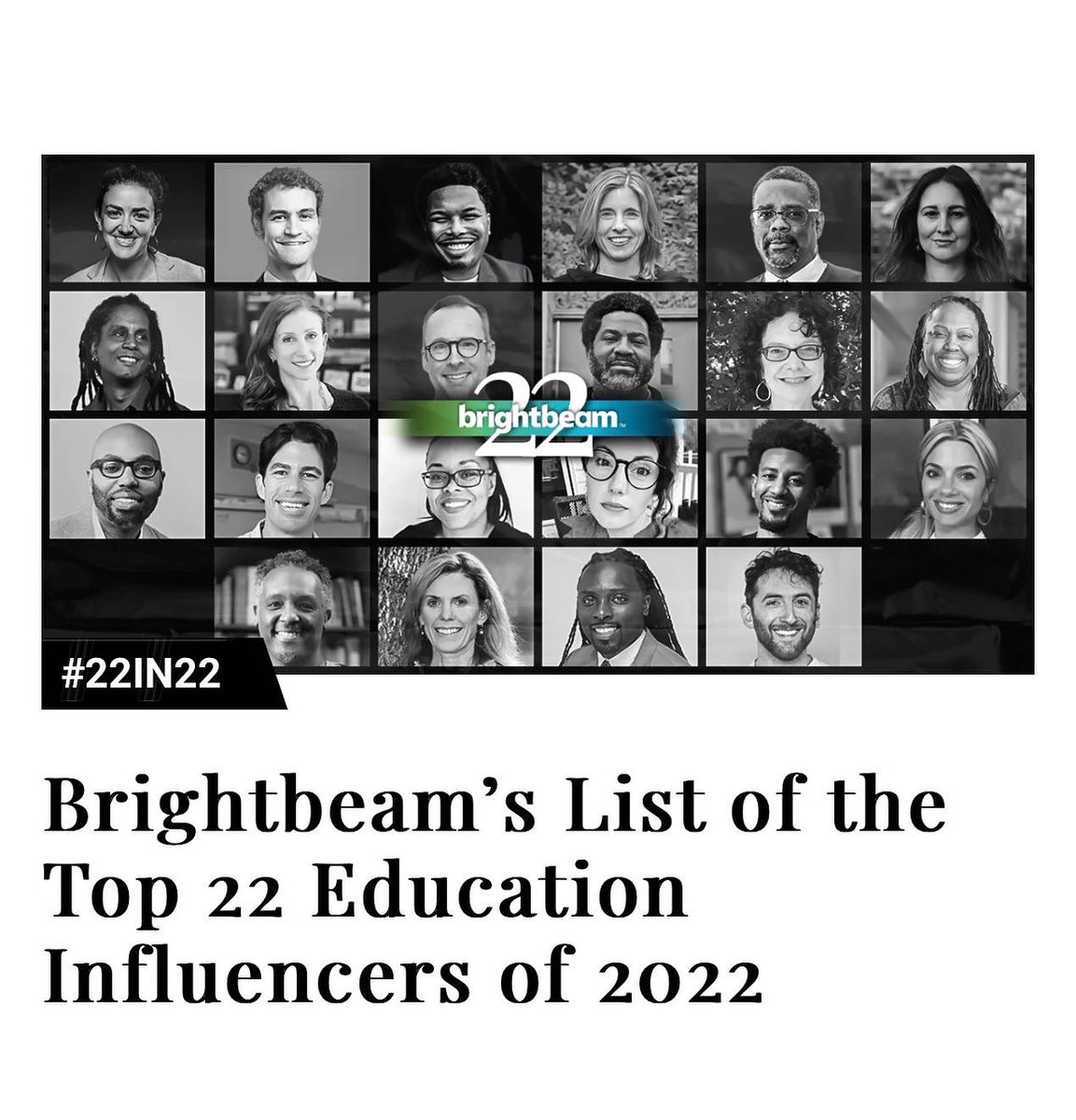 For the 2nd yr in a row, I’m honored to be recognized as a top @brightbeamntwk influencer. It’s even more special to share this honor w/ some of my favorite peeps in education @TWSteacher, @chrisemdin, @MrCrim3, @AfeniMills & @selmekki!

Thank you @brightbeamntwk! 🙏🏿💪🏿

#22IN22