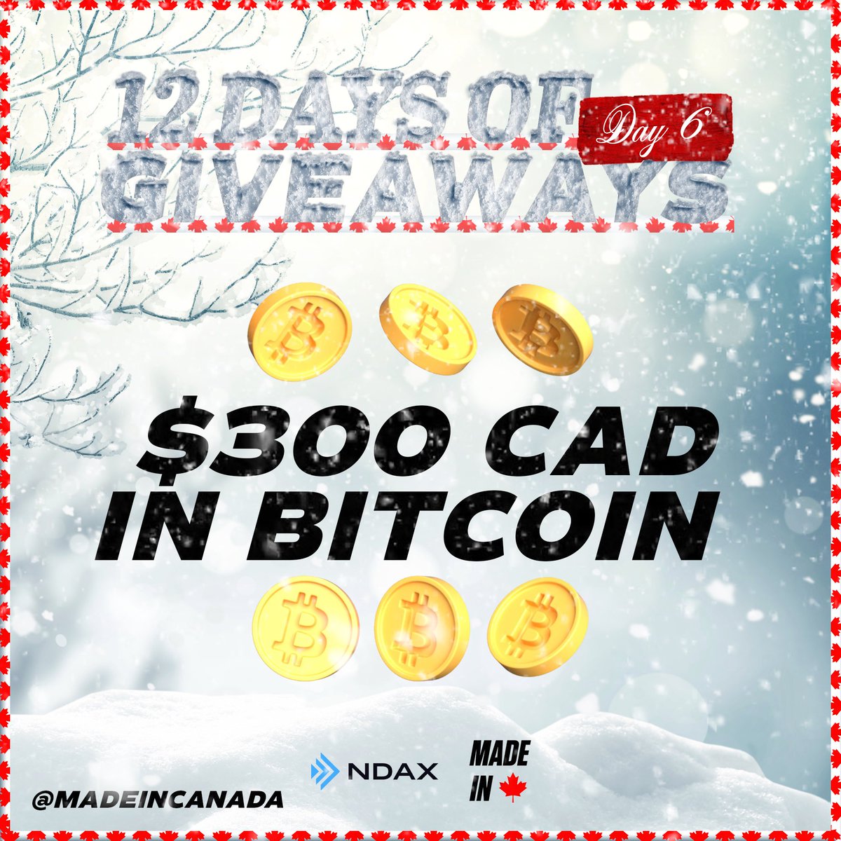 MadelnCanada's tweet image. 🎁12 DAYS OF GIVEAWAYS🎁

Today is day #6 of our 12 days of giveaways for the Holiday season! We’ve teamed up w/ @ndaxio to giveaway $300 CAD of #BTC 

To Enter:

1. Follow @MadelnCanada &amp;amp; @ndaxio
2. Like ❤️ &amp;amp; RT 🔄 this tweet
3. Reply with what you’ll use it for!

Good luck 🎅🏼❄️