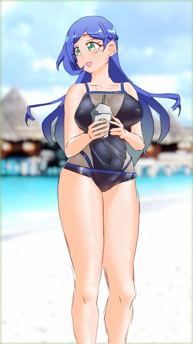 寒い日こそ水着の青葉さん 