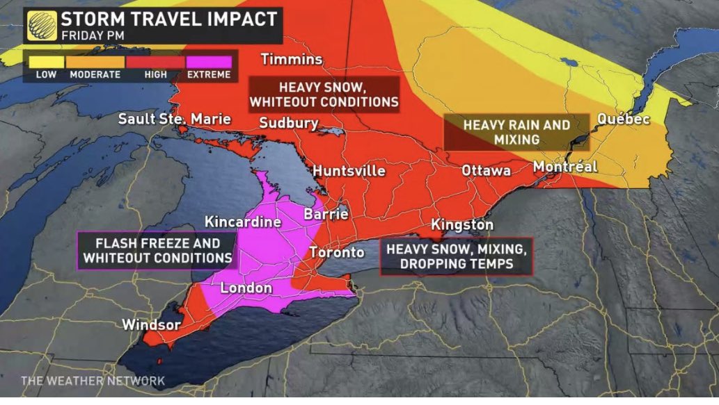 2 things with this incoming monster storm for Eastern Canada.
1. Pre salting won’t work if it’s raining before the flash freeze.
2. You can kiss your blow up Rudolph goodbye if you leave it outside. #Onstorm