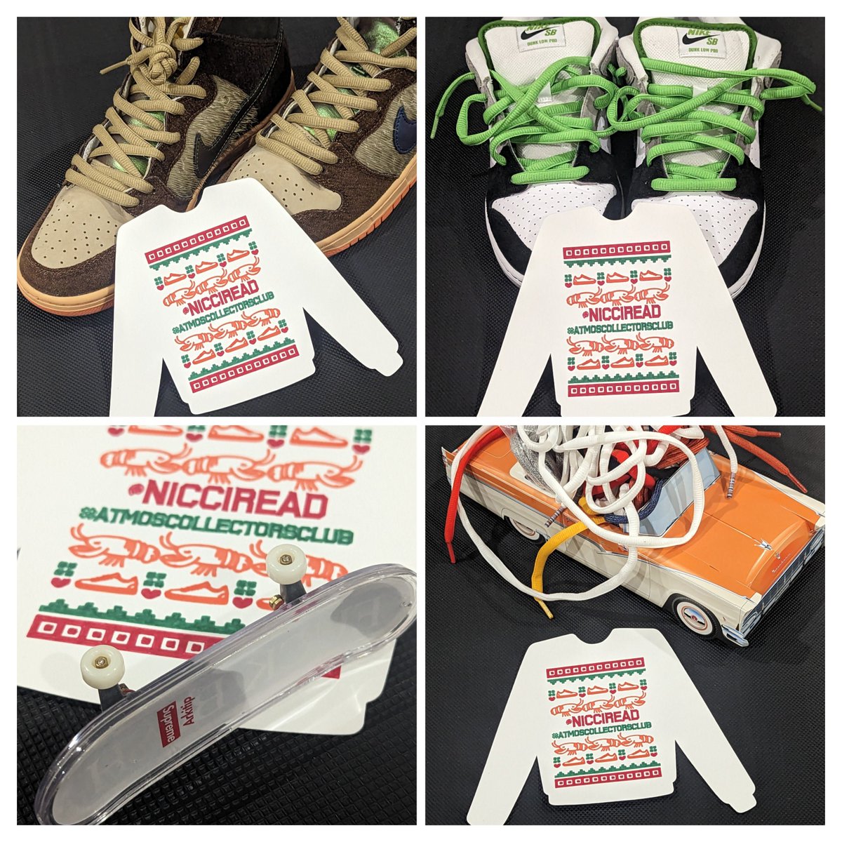 NicciRead's tweet photo. @atmos_usa Size 9
Dear Atmos Claus 🎅
SOTY is debatable, but bless me with the Christmas miracle and GFOTY is a wrap!

Bottom Row BINGO:
-@cncpts Turdunken ☑️
-@nikesb Dunk Low Chlorophyll ☑️
-Skateboard with wheels on it ☑️
-Extra laces ☑️

#atmosweb #atmosdc #atmoscollectorsclub https://t.co/IC00CLxtpl