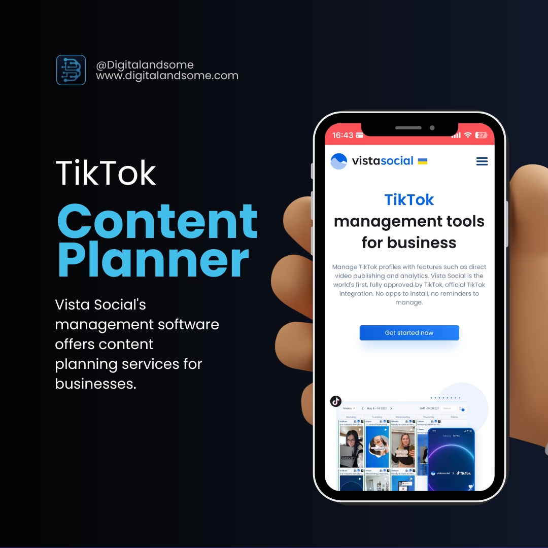 Digitalandsome's tweet photo. Vista social launched its content management software for TikTok. Find out more information from https://t.co/I8yvYQCfxa

#TikTok #content #contentmarketing #socialmedia #socialmediamanagement #business #digitalmarketing #digitalandsome https://t.co/jFexrj1ocz