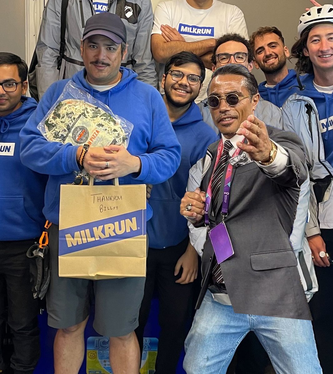 Salt Bae out here trying to muscle his way into Rider Billy T's 5000 rides celebration. #saltbae #fifa #FIFAWorldCup #Messi