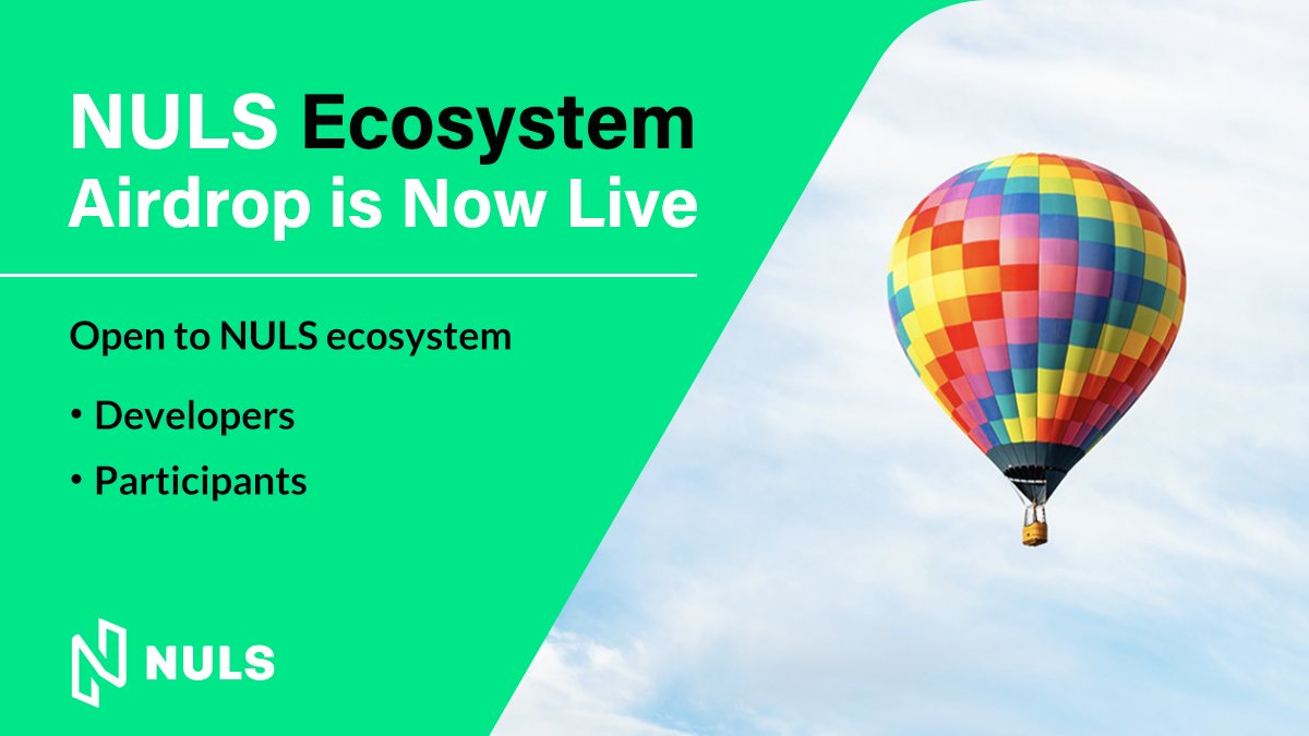 NULS ecosystem #Airdrop is on the way 🎉

Welcome new developers &amp; participants. Just complete some interactional tasks on #ENULS to take some free $NULS away ⤵️

🔹Follow <a href="/Nuls/">NULS AI</a> &amp; Retweet 
🔹Join discord.com/invite/aRCwbj4…
🔹Fill out forms.gle/Ao7c8FAgqY5z4i…

#NULS #ENULS