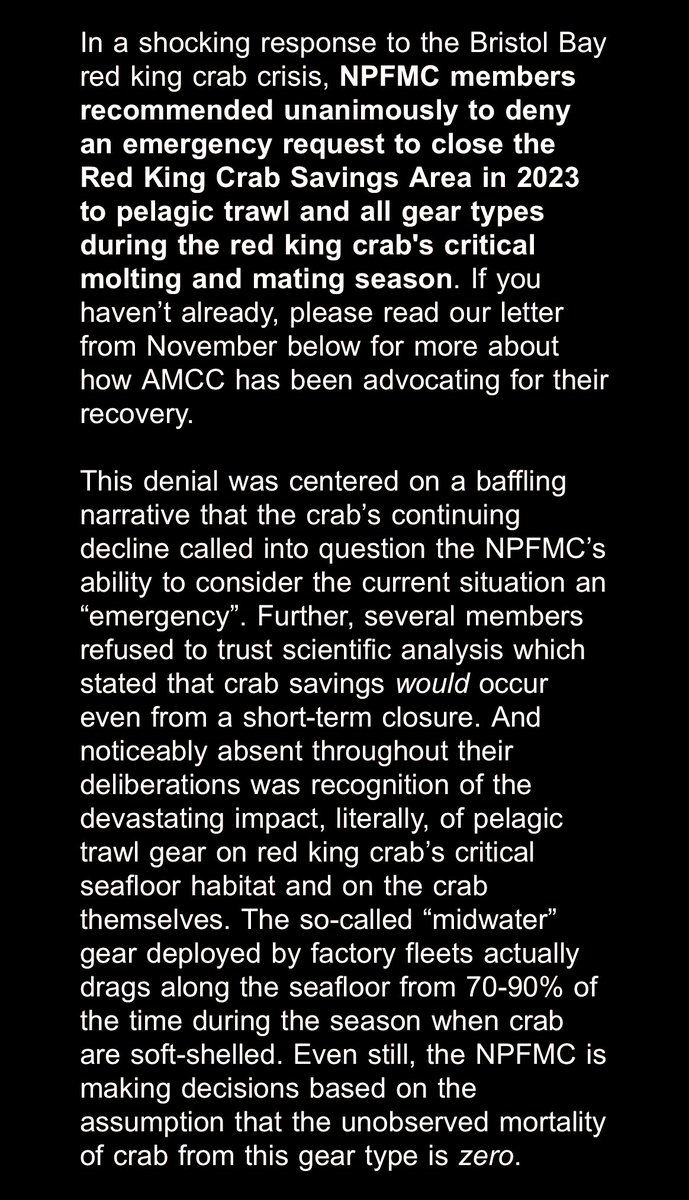 Trawler_Bycatch's tweet image. The lack of accountability and meaningful conservation for Bering Sea crab is inexcusable. @NorthPacificFMC @NOAAFisheriesAK
